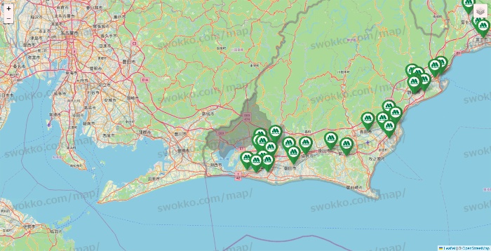 静岡県のモスバーガーの店舗地図