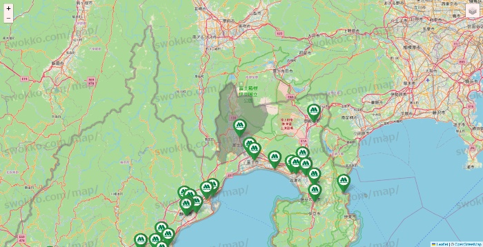 静岡県のモスバーガーの店舗地図