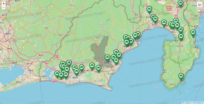 静岡県のモスバーガーの店舗地図