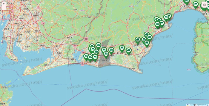 静岡県のモスバーガーの店舗地図