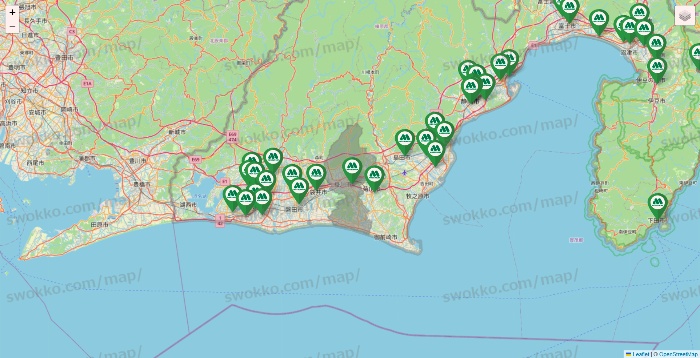 静岡県のモスバーガーの店舗地図