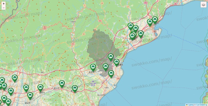 静岡県のモスバーガーの店舗地図