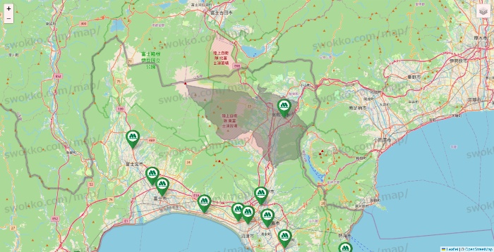 静岡県のモスバーガーの店舗地図