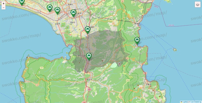 静岡県のモスバーガーの店舗地図
