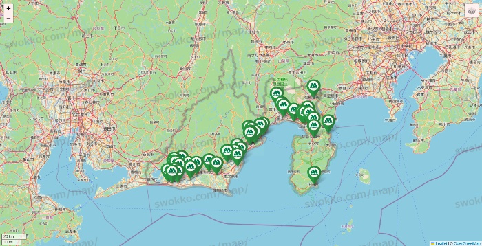 静岡県のモスバーガーの店舗地図
