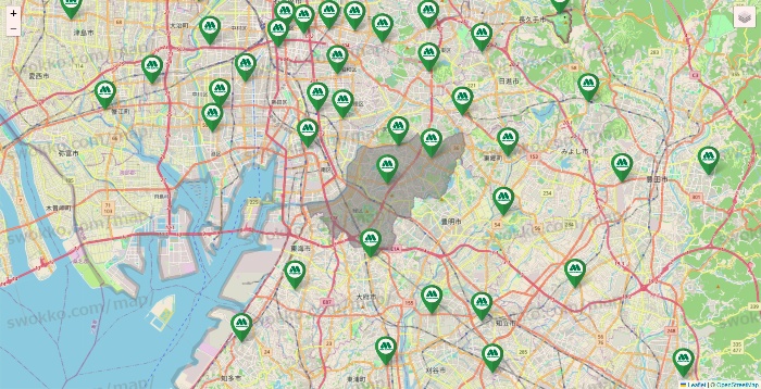 愛知県のモスバーガーの店舗地図