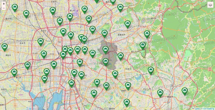 愛知県のモスバーガーの店舗地図