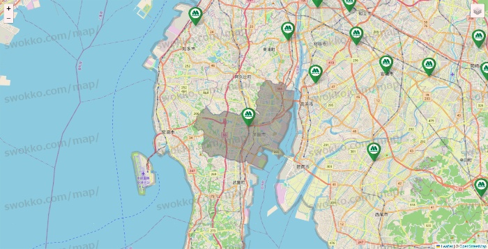 愛知県のモスバーガーの店舗地図