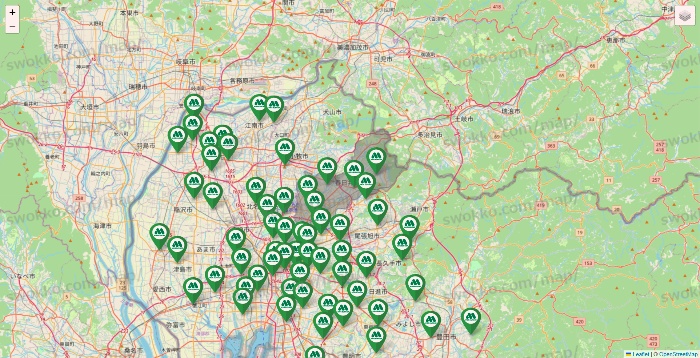 愛知県のモスバーガーの店舗地図