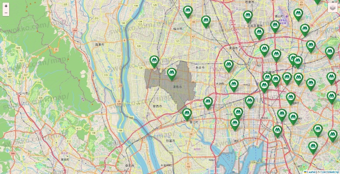愛知県のモスバーガーの店舗地図