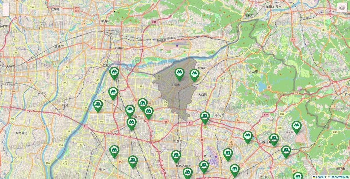 愛知県のモスバーガーの店舗地図