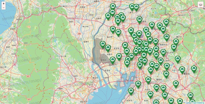 愛知県のモスバーガーの店舗地図