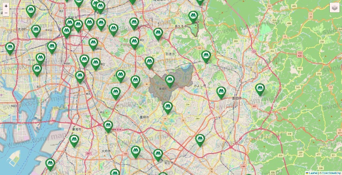 愛知県のモスバーガーの店舗地図