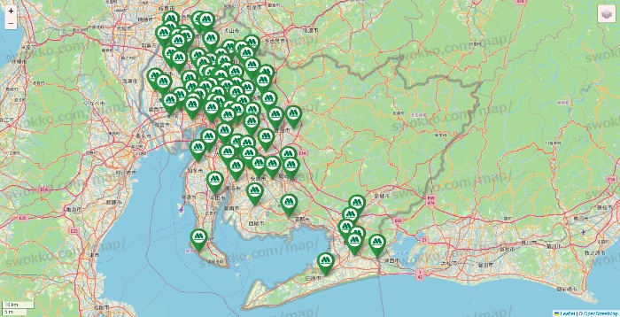 愛知県のモスバーガーの店舗地図