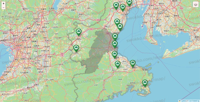 三重県のモスバーガーの店舗地図