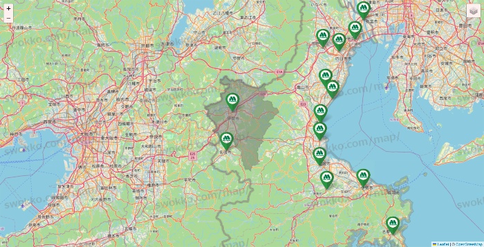 三重県のモスバーガーの店舗地図