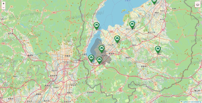 滋賀県のモスバーガーの店舗地図