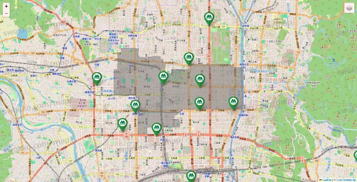 京都府のモスバーガーの店舗地図