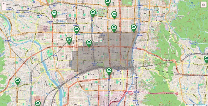 京都府のモスバーガーの店舗地図