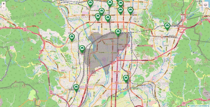 京都府のモスバーガーの店舗地図