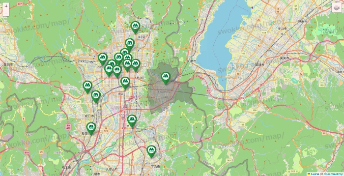京都府のモスバーガーの店舗地図