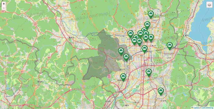 京都府のモスバーガーの店舗地図