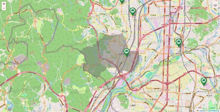 京都府のモスバーガーの店舗地図
