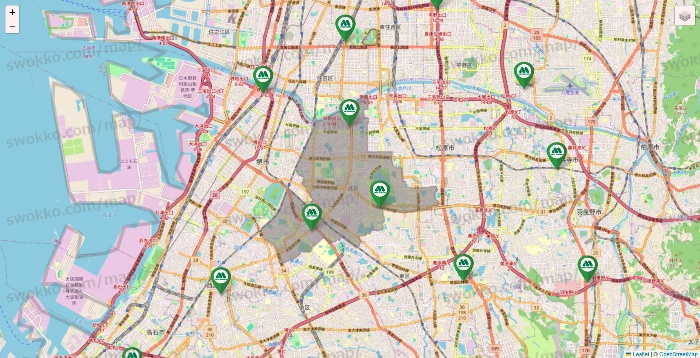 大阪府のモスバーガーの店舗地図