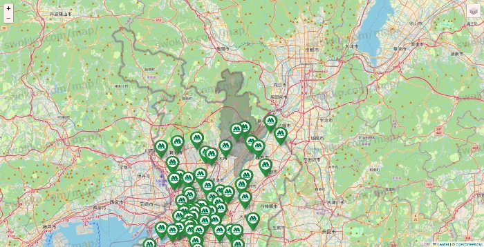 大阪府のモスバーガーの店舗地図