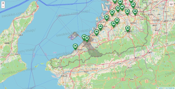 大阪府のモスバーガーの店舗地図