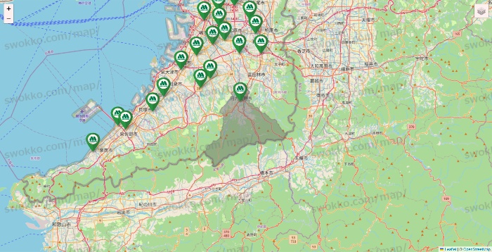 大阪府のモスバーガーの店舗地図