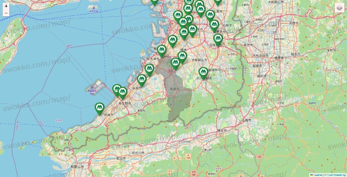 大阪府のモスバーガーの店舗地図