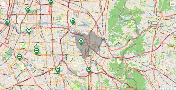 大阪府のモスバーガーの店舗地図