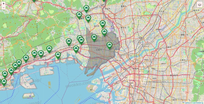 兵庫県のモスバーガーの店舗地図