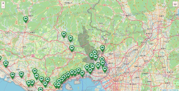兵庫県のモスバーガーの店舗地図
