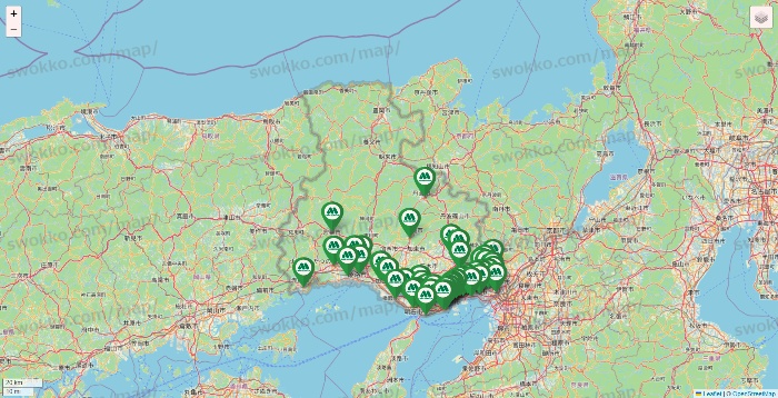 兵庫県のモスバーガーの店舗地図