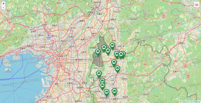 奈良県のモスバーガーの店舗地図