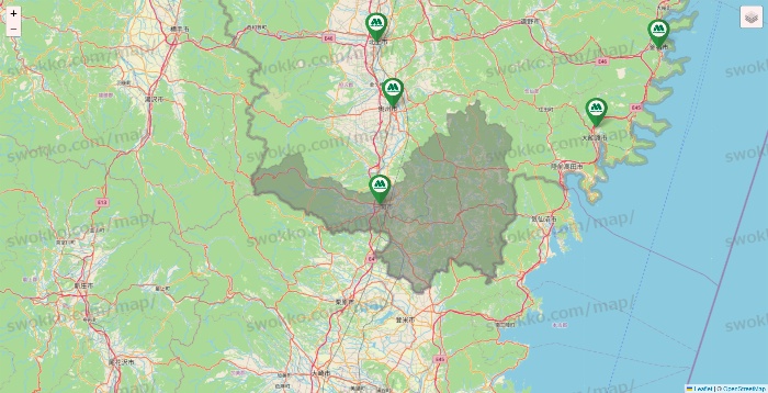 岩手県のモスバーガーの店舗地図