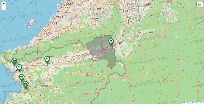 和歌山県のモスバーガーの店舗地図