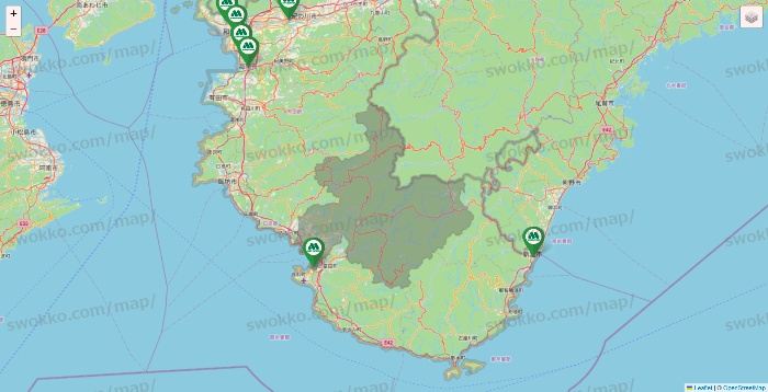 和歌山県のモスバーガーの店舗地図