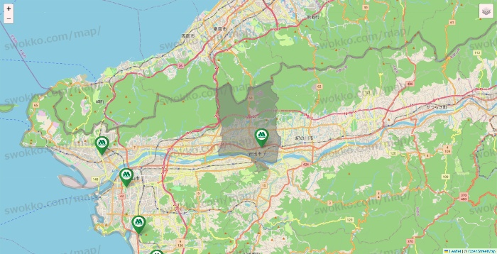 和歌山県のモスバーガーの店舗地図