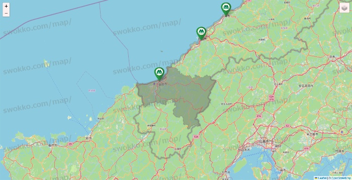島根県のモスバーガーの店舗地図