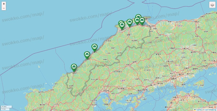 島根県のモスバーガーの店舗地図