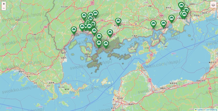 広島県のモスバーガーの店舗地図