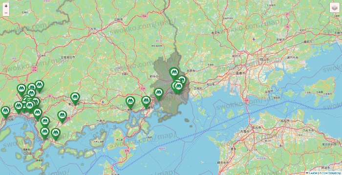 広島県のモスバーガーの店舗地図