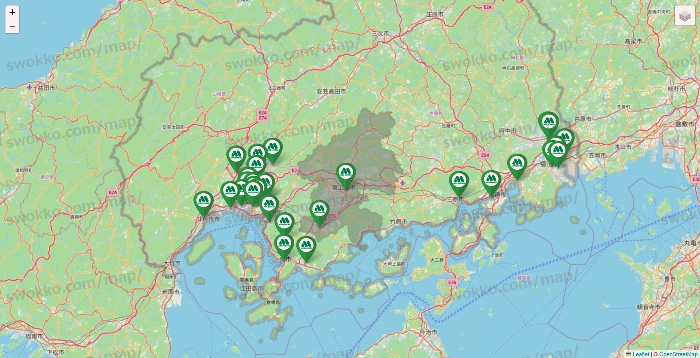 広島県のモスバーガーの店舗地図