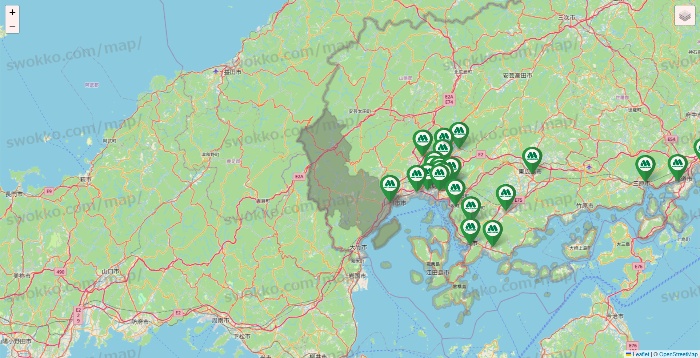 広島県のモスバーガーの店舗地図