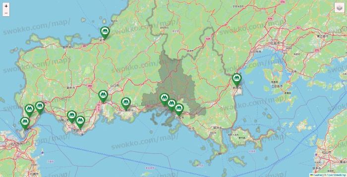 山口県のモスバーガーの店舗地図