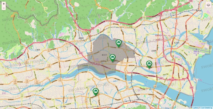 徳島県のモスバーガーの店舗地図