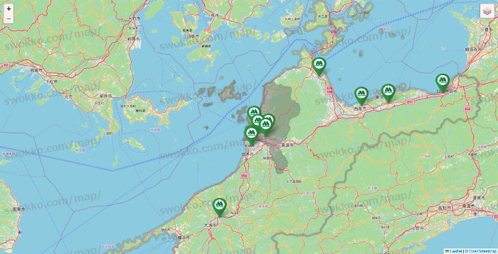 愛媛県のモスバーガーの店舗地図